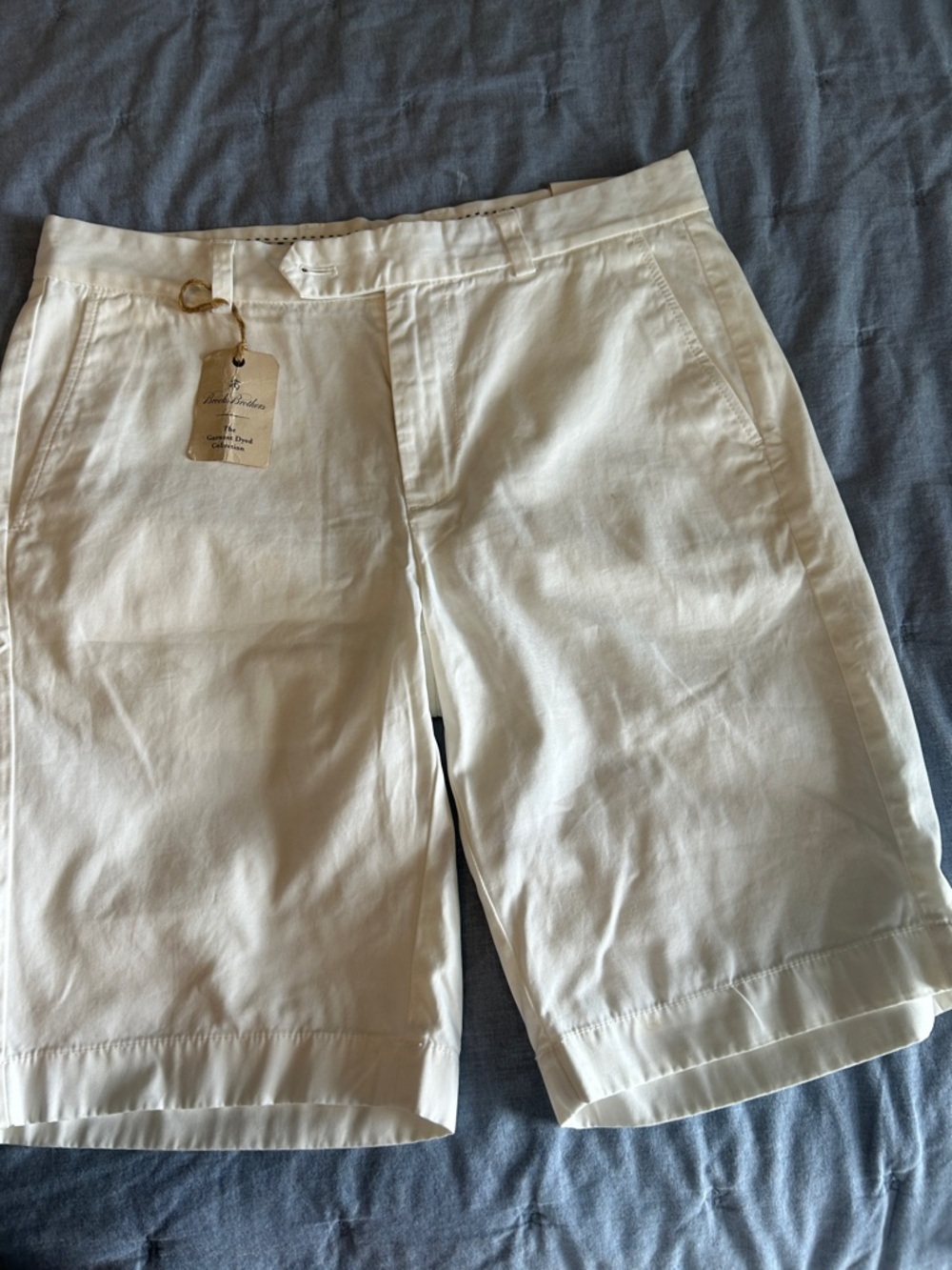 Brooks Brothers Cream Flat-Front Men's Shorts